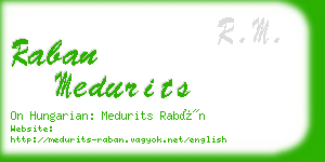 raban medurits business card